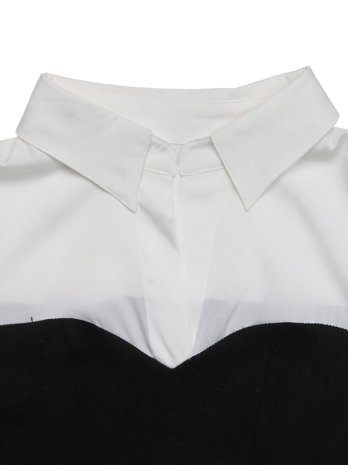 Temperament clash color false two pack hip dress