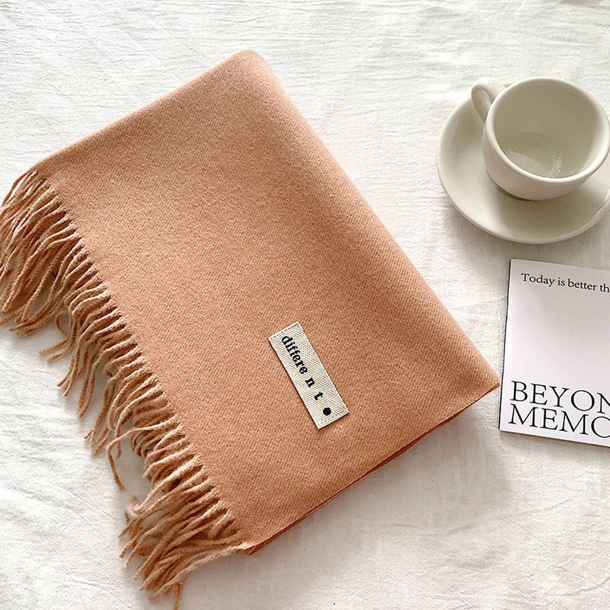 Colorblock Tassel Scarf - Thick Wrap for Students