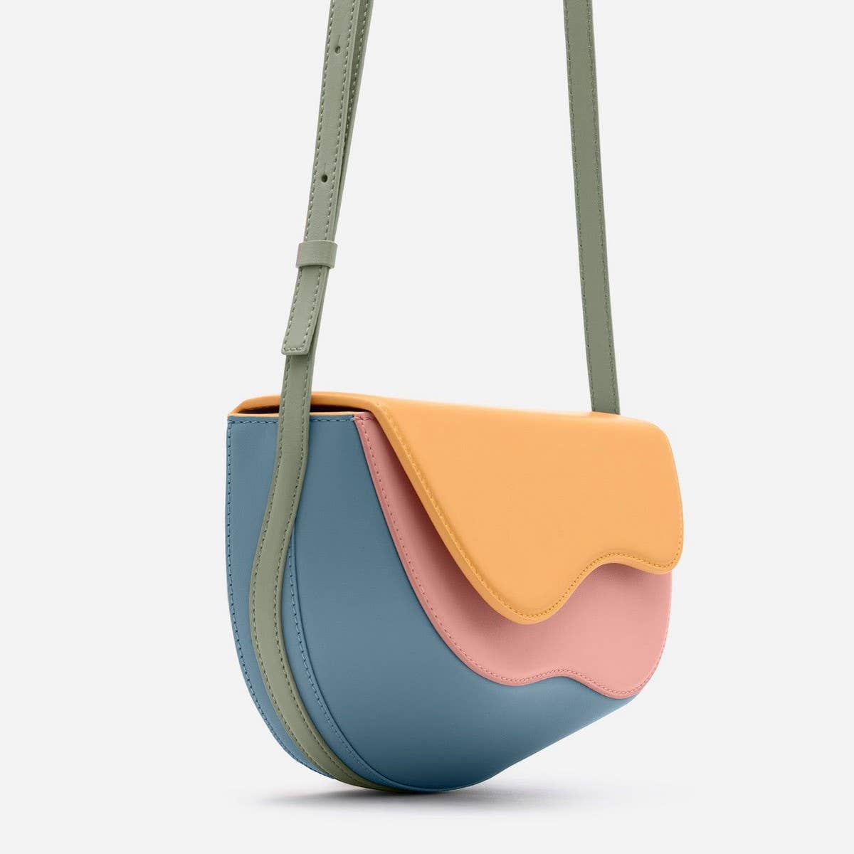 SEMI-CIRCULAR CONTRASTING SHOULDER CROSSBODY BAG_CWAB1931