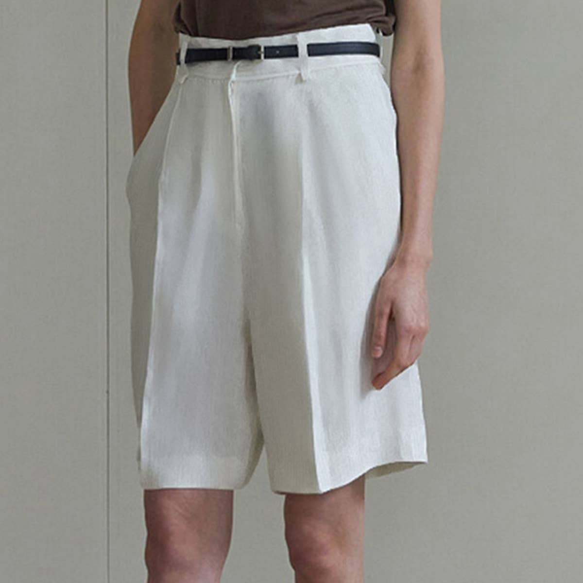SAND-WASHED PURE LINEN SLIM PANTS