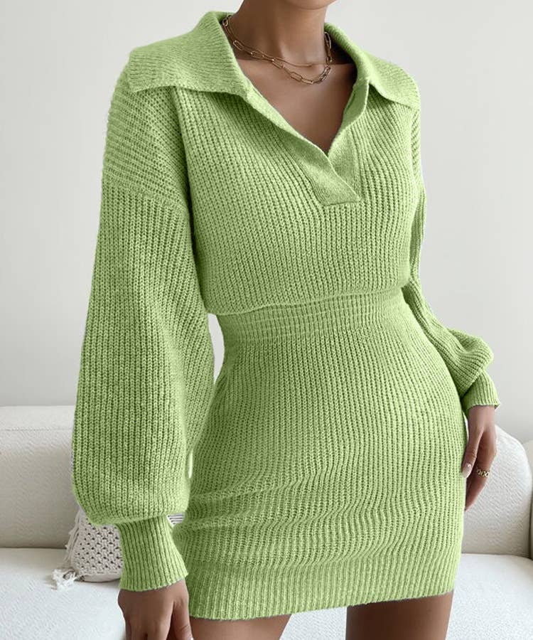 A CASUAL SLOUCHY COMMUTER LAPEL SLEEVES DRESS