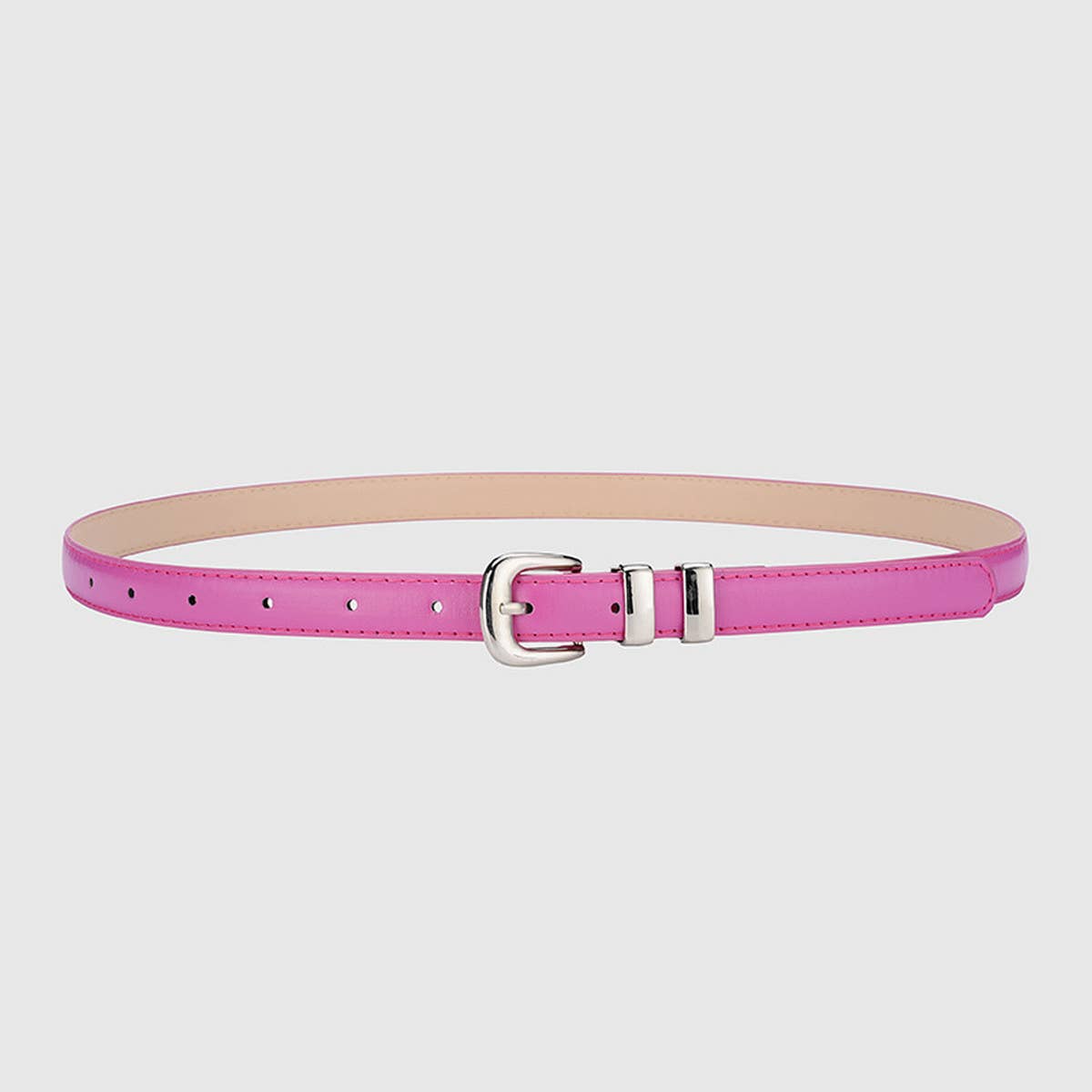 CWABE0877_SIMPLE SILVER BUCKLE DECORATIVE THIN BELT