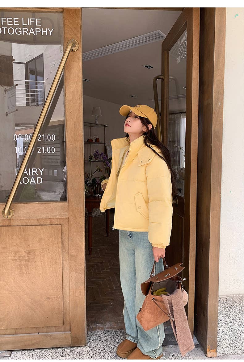 Hooded corduroy textured cotton jacket