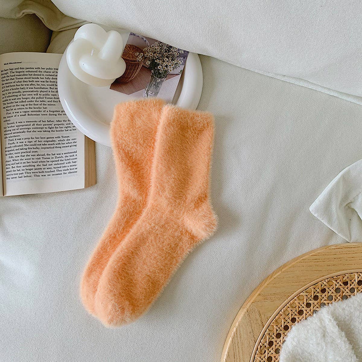 NEW AUTUMN AND WINTER CANDY COLOR THICK SOCKS