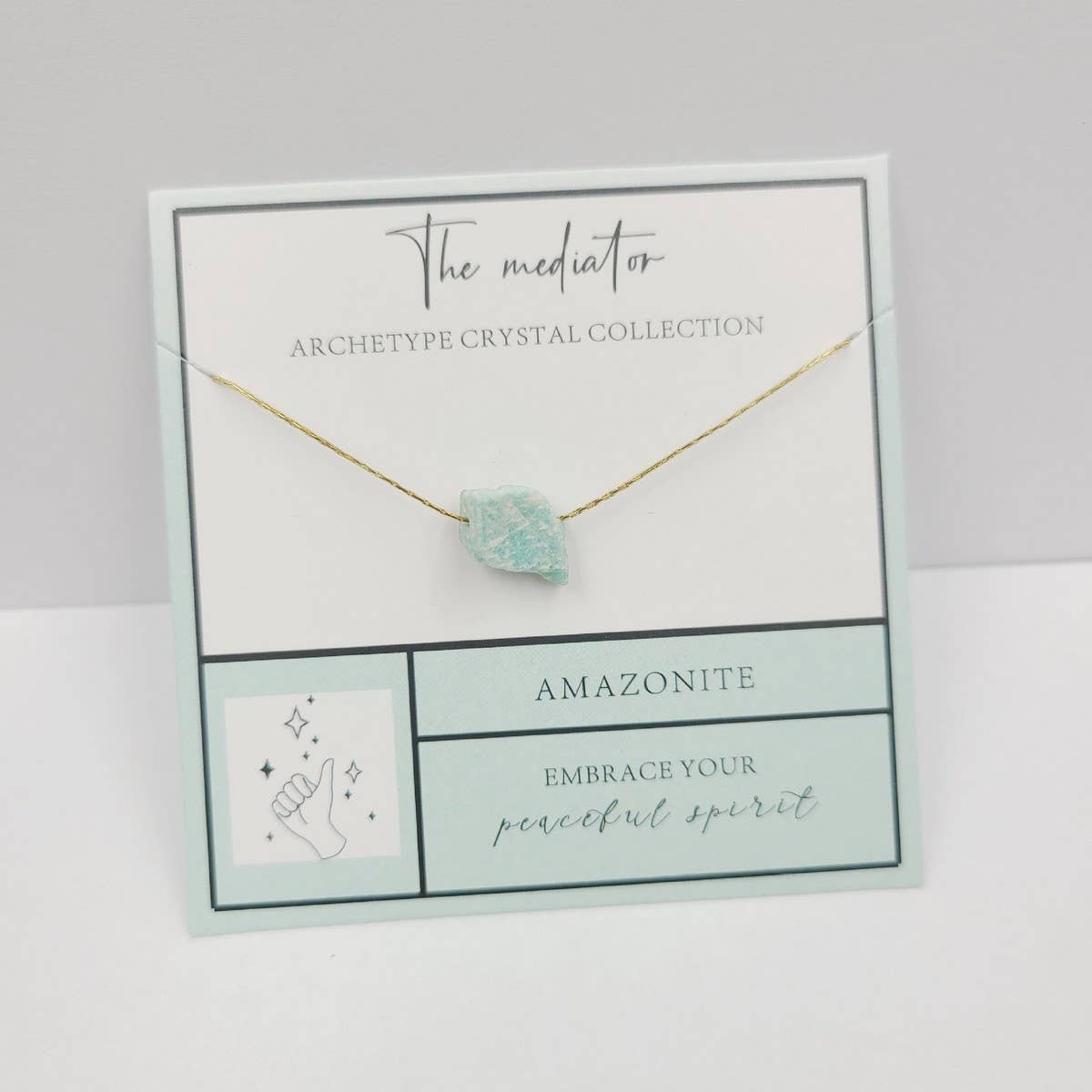 NATURAL STONE PENDANT NECKLACE WITH CARD