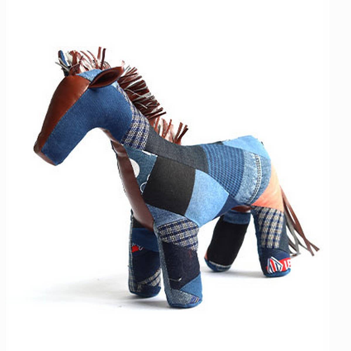 Indigo Patchwork Handmade Animal Plush