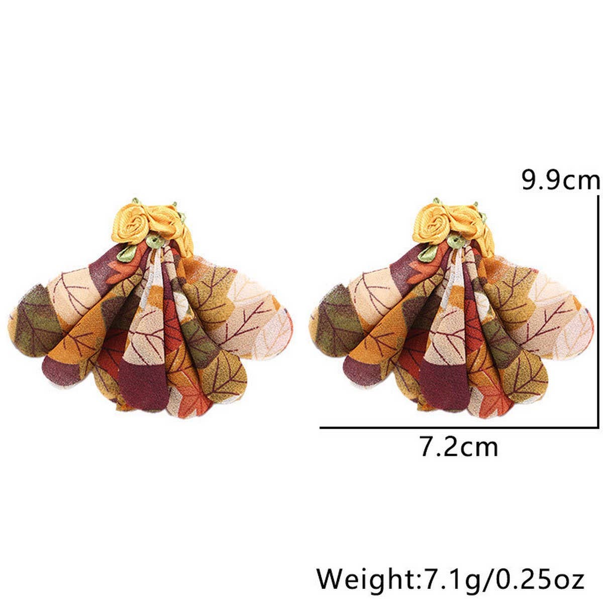 Boho Handmade Floral Earrings Leopard Print Fabric_CWMM6176