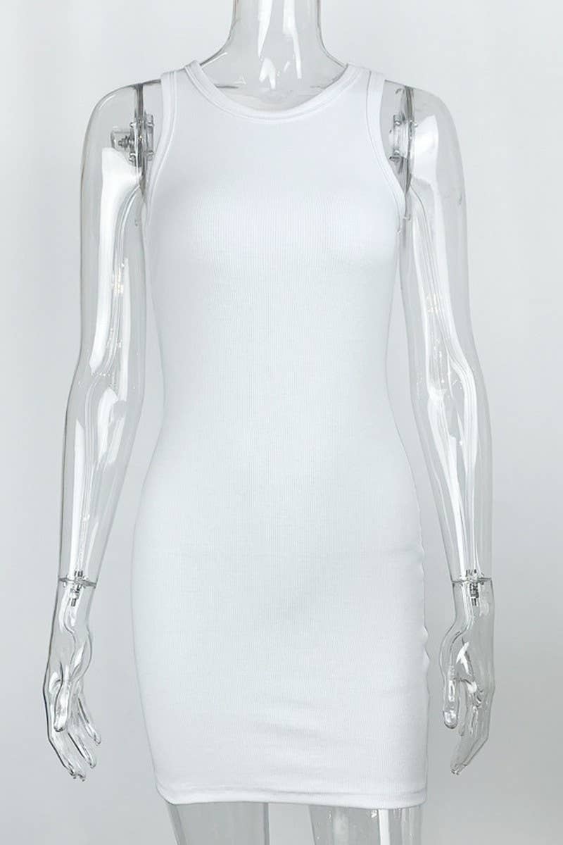 CWDSD4201_SIMPLE SLIM-FIT WRAP HIP DRESS