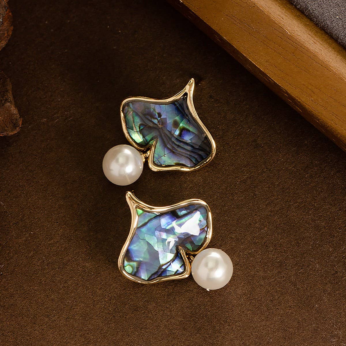 SWEET HEART ABALONE PEARL PENDANT EARRINGS