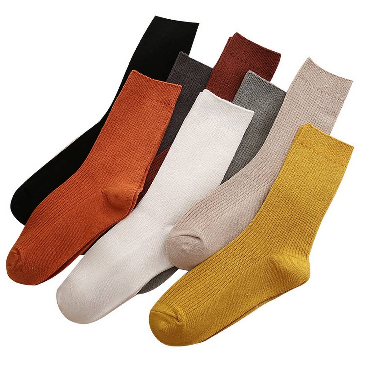 AUTUMN AND WINTER SOLID COLOR MID-CALF SOCKS_CWMS0978