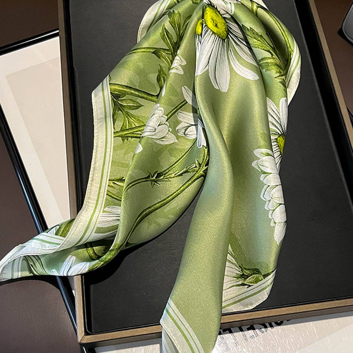 Mulberry Silk Scarf - Print Long Neck & Hair Wrap