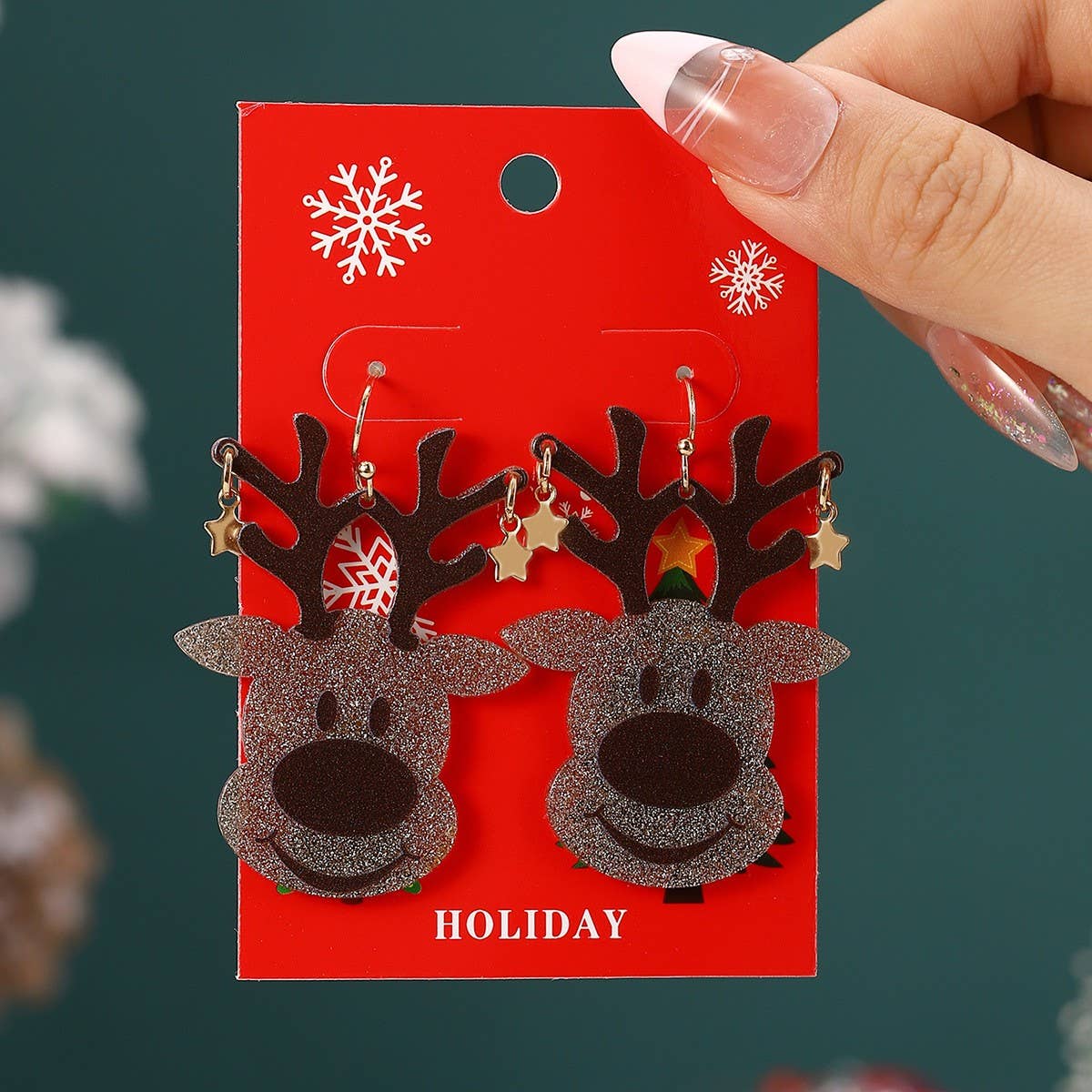 NEW CHRISTMAS CARTOON DIAMOND PENDANT EARRINGS