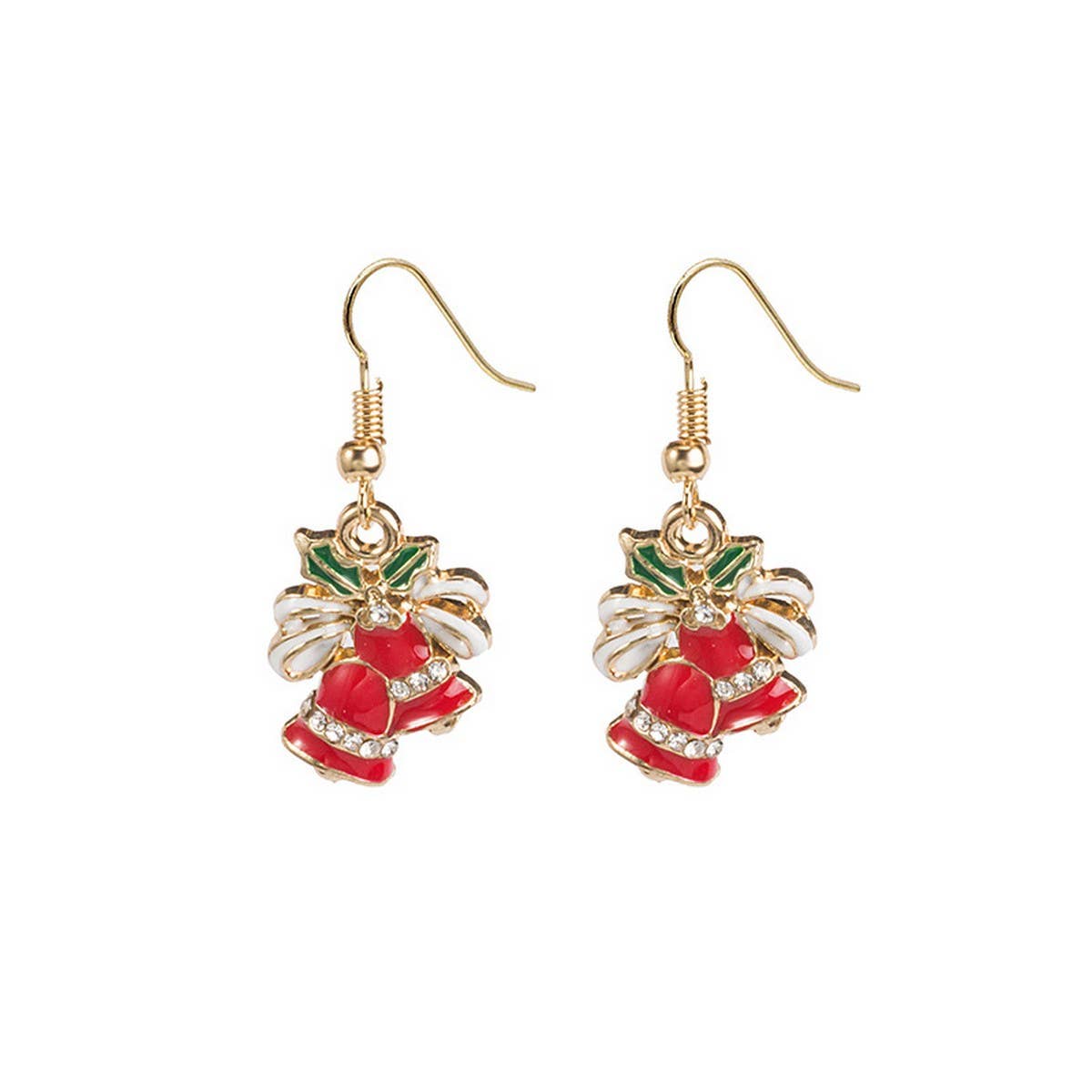 CHRISTMAS CREATIVE SWEET BOW BELL EARRINGS