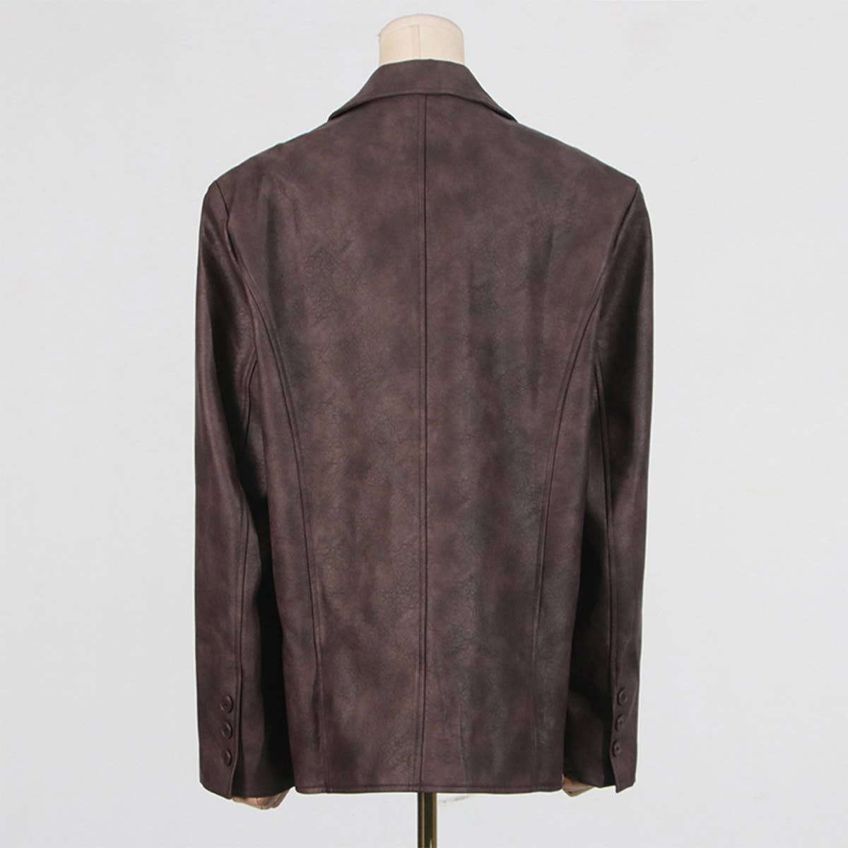 Chic Asymmetric Blazer with Ruched Drawstring_CWOCO1243