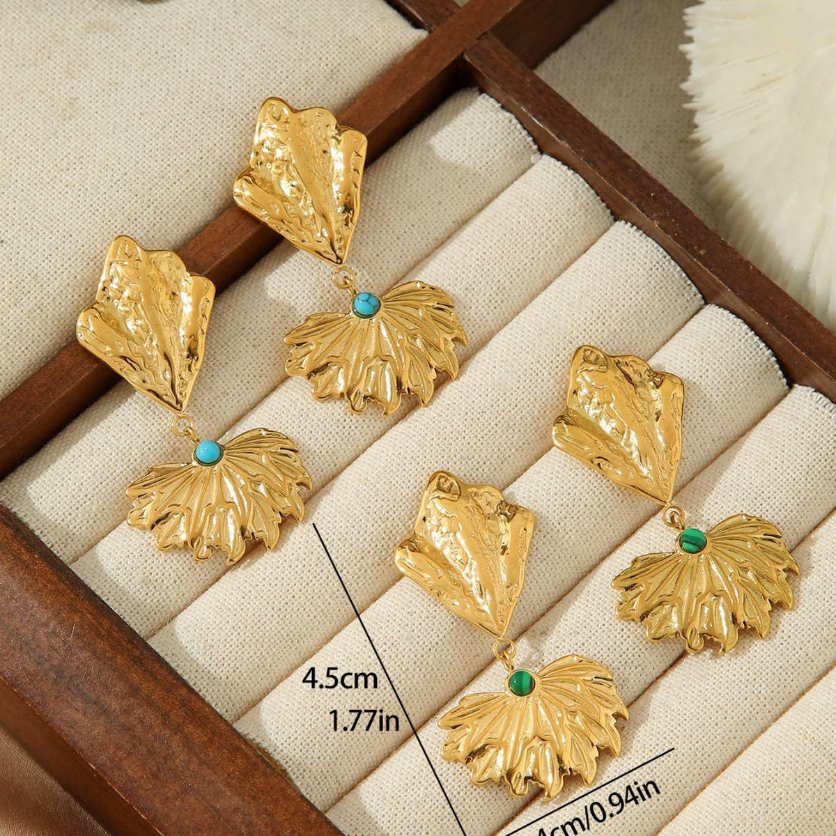 HOLLOW EARRINGS BUTTERFLY LEAF TEMPERAMENT EARRINGS
