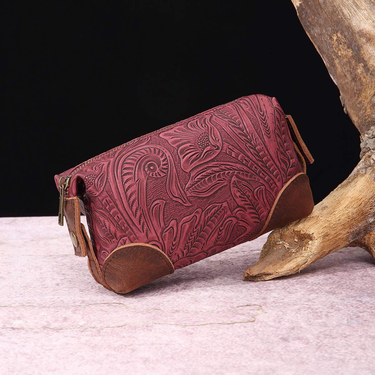VINTAGE EMBOSSED BOHEMIAN CLUTCH WALLET_CWAB2590