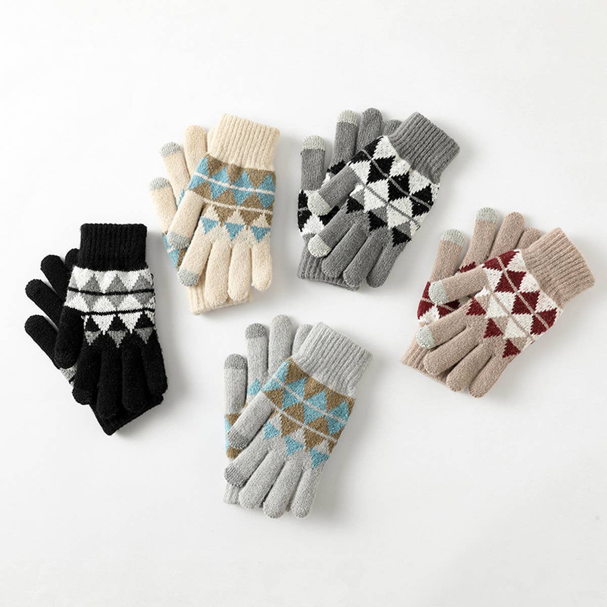 TOUCH SCREEN THICKENED WARM KNITTED GLOVES_CWAG0024