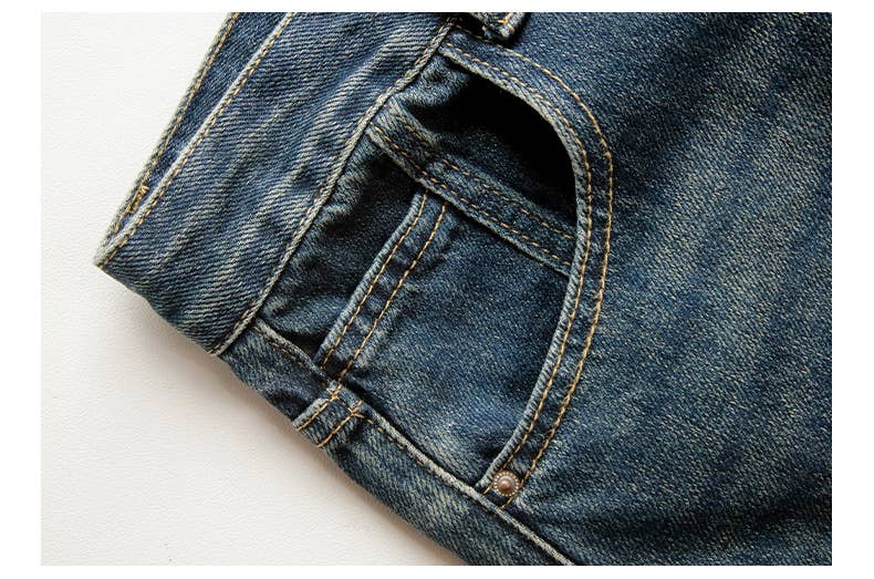 Retro high-waisted simple loose wide-leg jeans