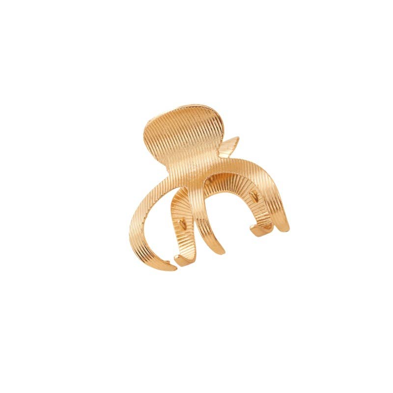 METALLIC TEXTURE CLIP HIGH PONYTAIL HAIR GRAB