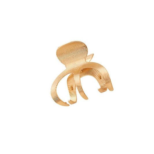 METALLIC TEXTURE CLIP HIGH PONYTAIL HAIR GRAB