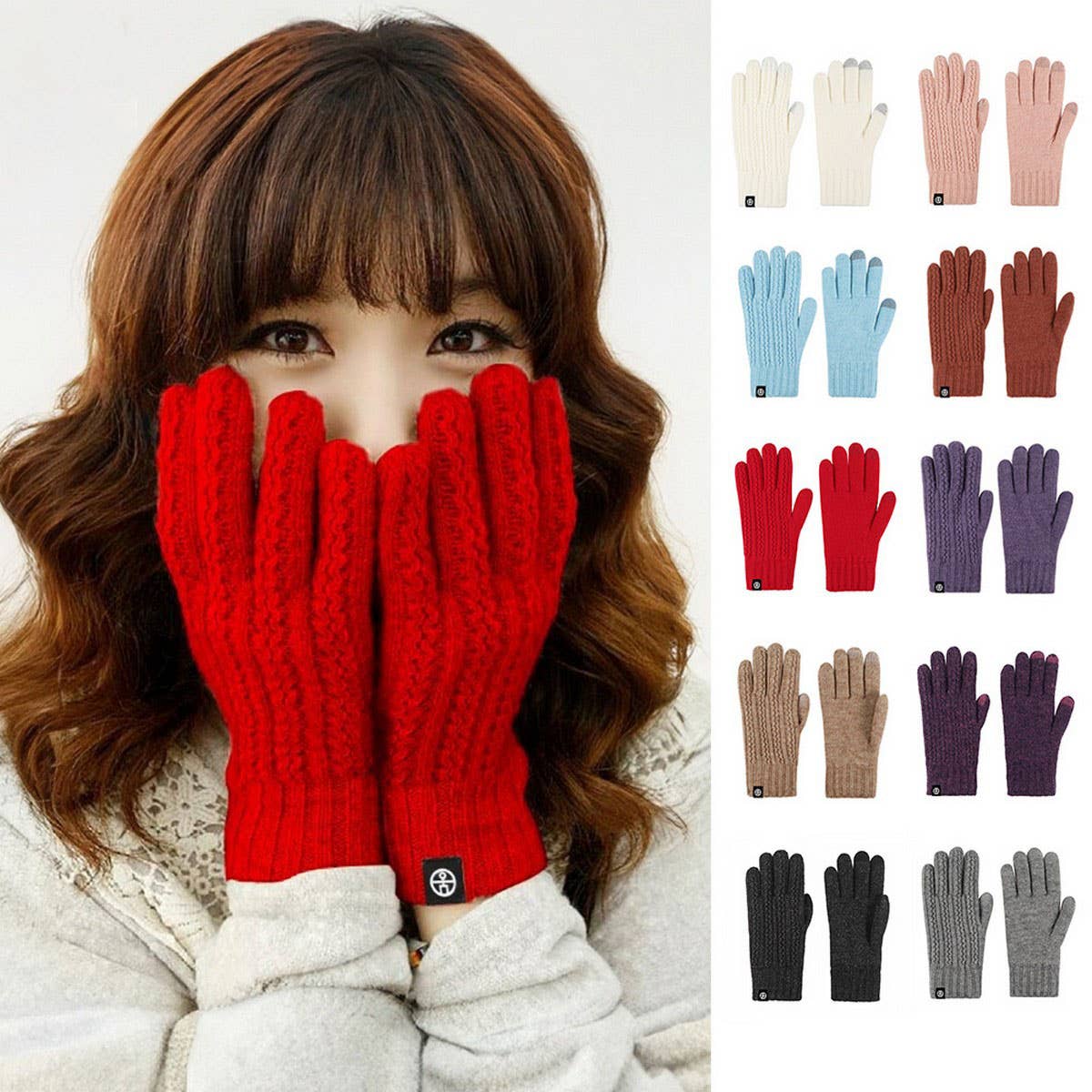 OUTDOOR COLD-PROOF SOLID COLOR KNITTED GLOVES_CWAG0396
