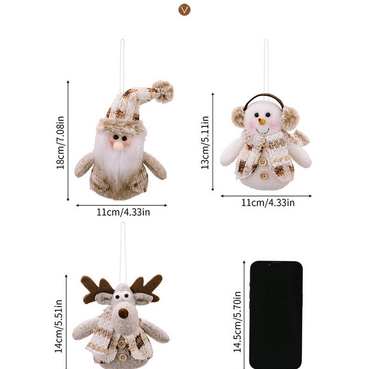 CWMM10303_EUROPEAN SANTA SNOWMAN REINDEER TREE ORNAMENT