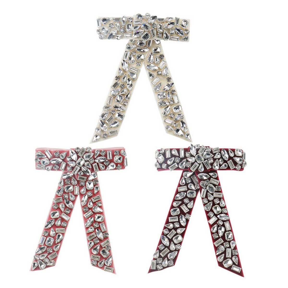 DIAMOND BOW HAIR ACCESSORY TOP CLIP PONYTAIL CLIP