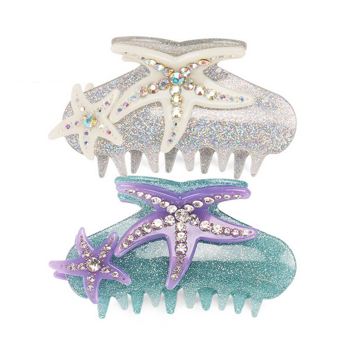 STARFISH SHARK CLIP LIGHT LUXURY DIAMOND HAIRPIN_CWAHA4426