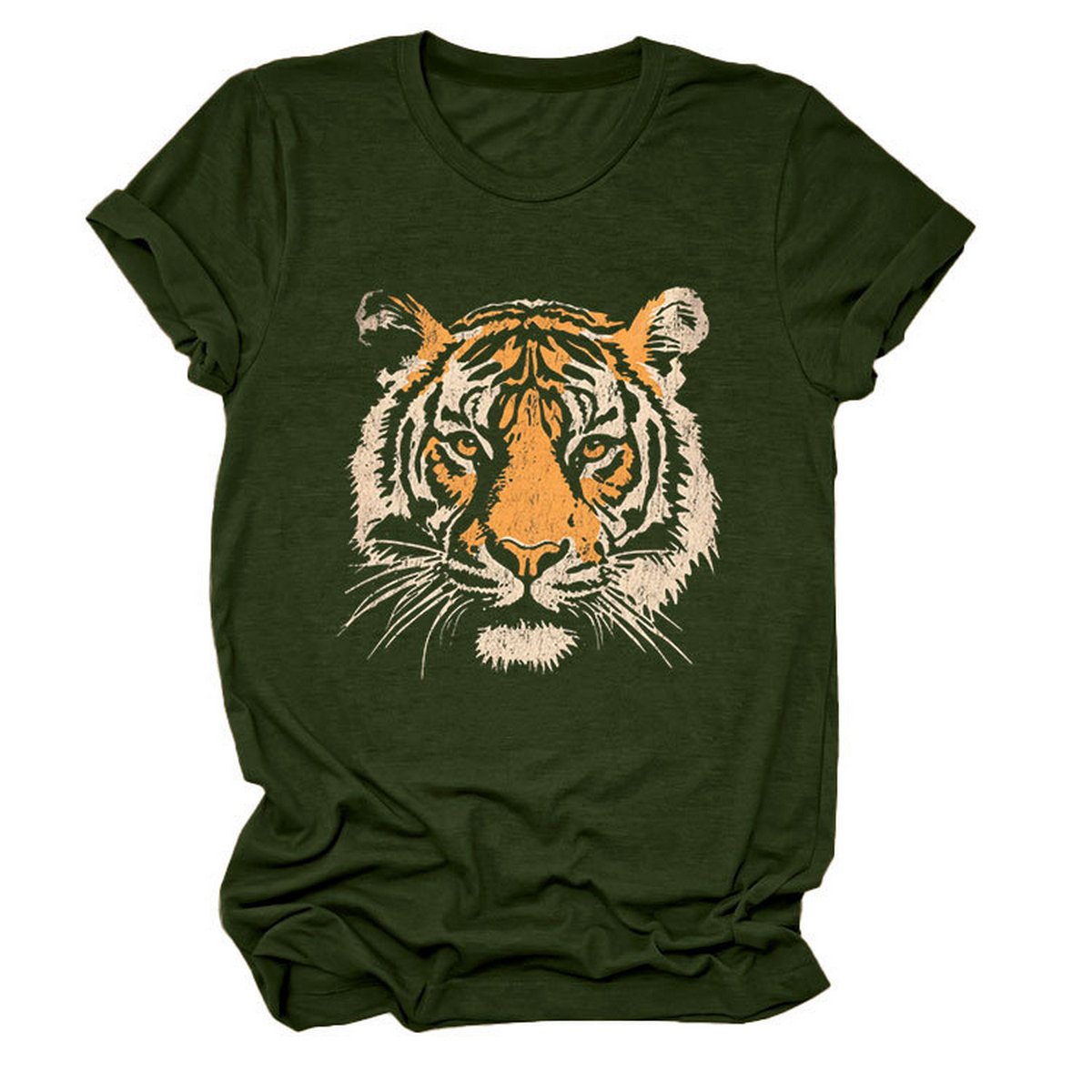 Women??¢s Summer Tee with Stylish Tiger Print_CWTTSL0494