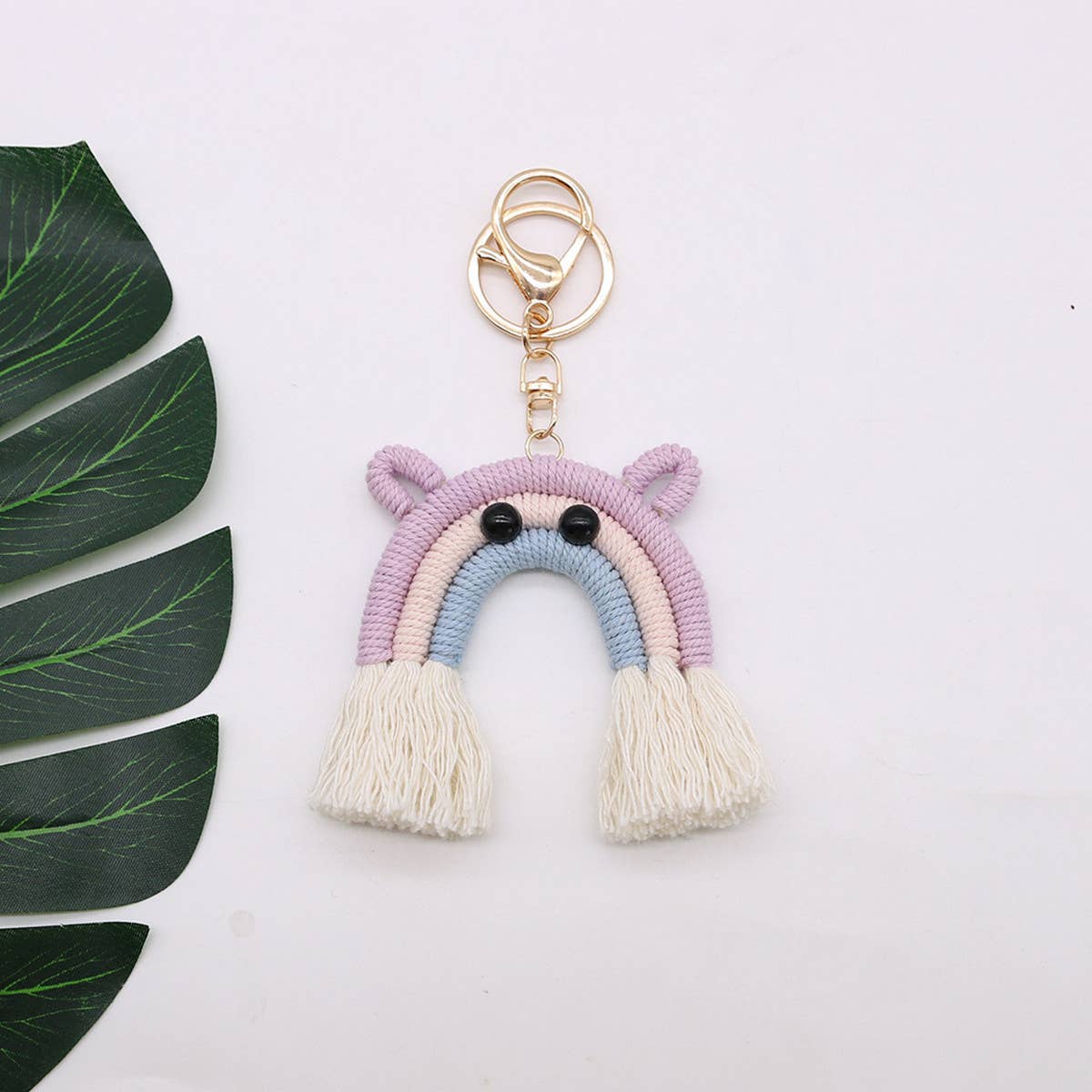 FASHION HAND-WOVEN RAINBOW TASSEL KEYCHAIN_CWMM1582