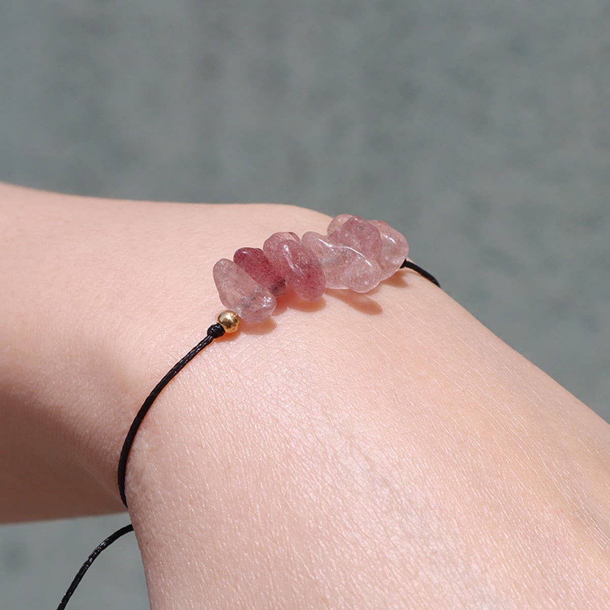 CRUSHED STONE TRIO BRAIDED BRACELET