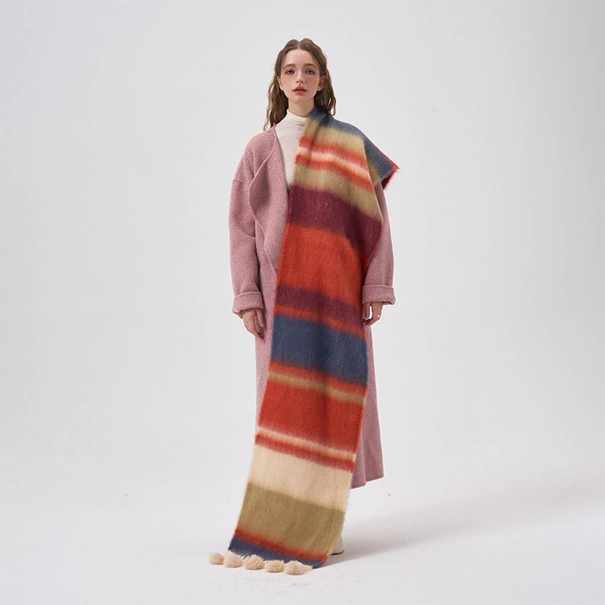 Colorblock Stripe Scarf ? Faux Cashmere Wrap
