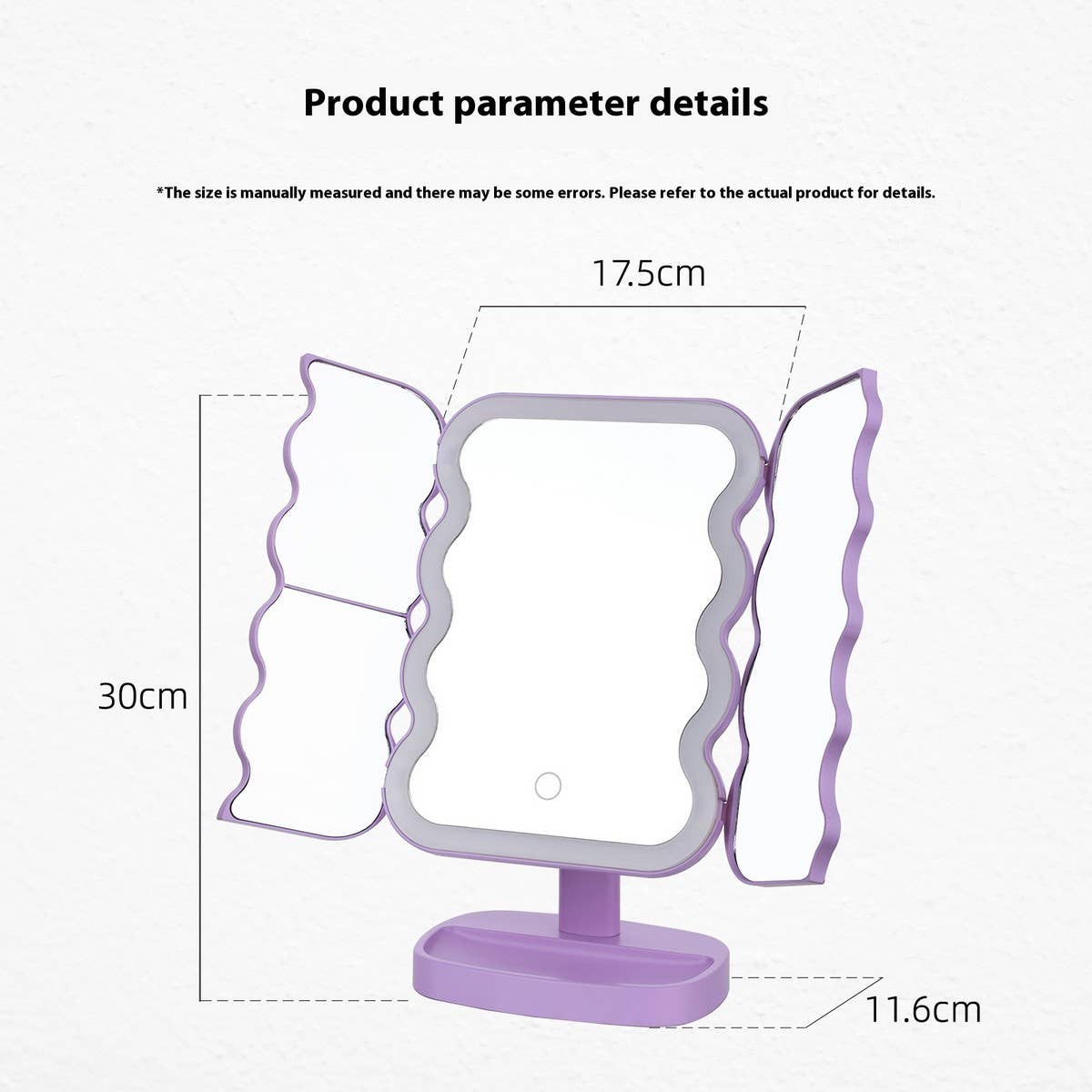 CREATIVE DESKTOP THREE-WAY LED MAKEUP MIRROR