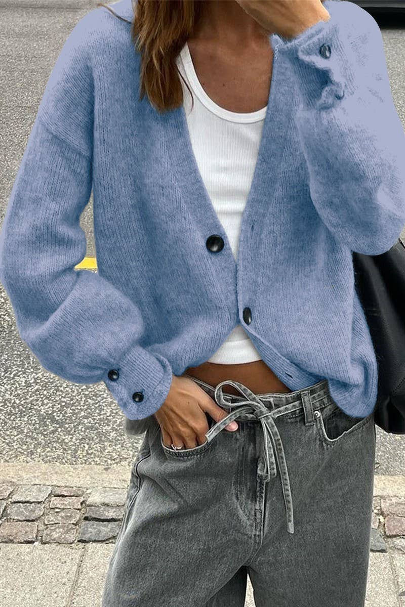 CWOCAL00769_SOLID COLOR LONG-SLEEVED KNITTED CARDIGAN