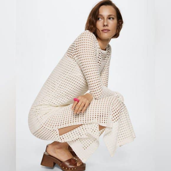 Sexy knit cut-out maxi skirt bikini smock dress