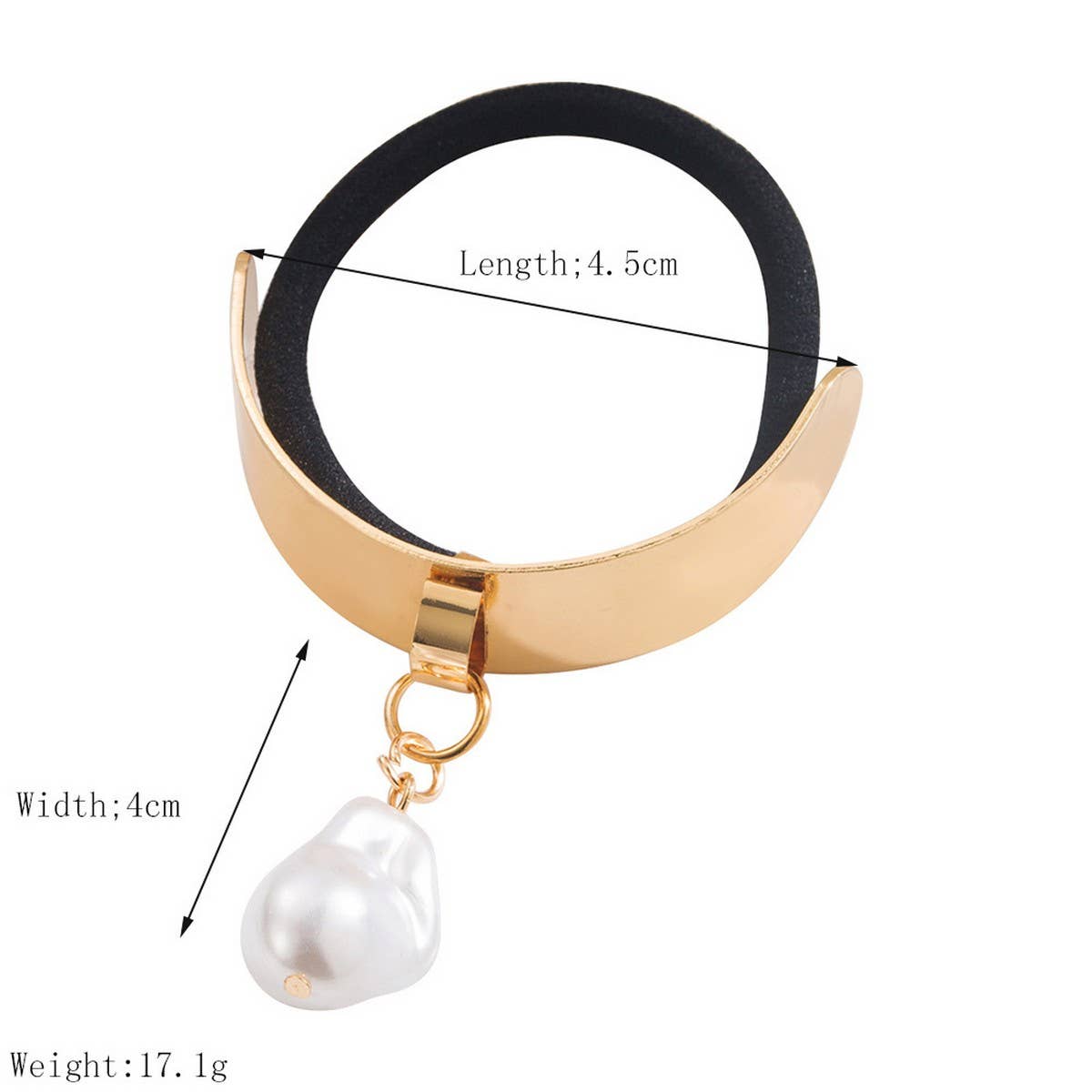 Gold Waterdrop Heart Pendant Elastic Hair Tie