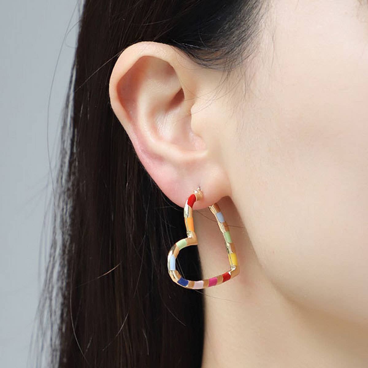 WOMEN'S STYLISH GEOMETRIC HEART-SHAPED EARRINGS