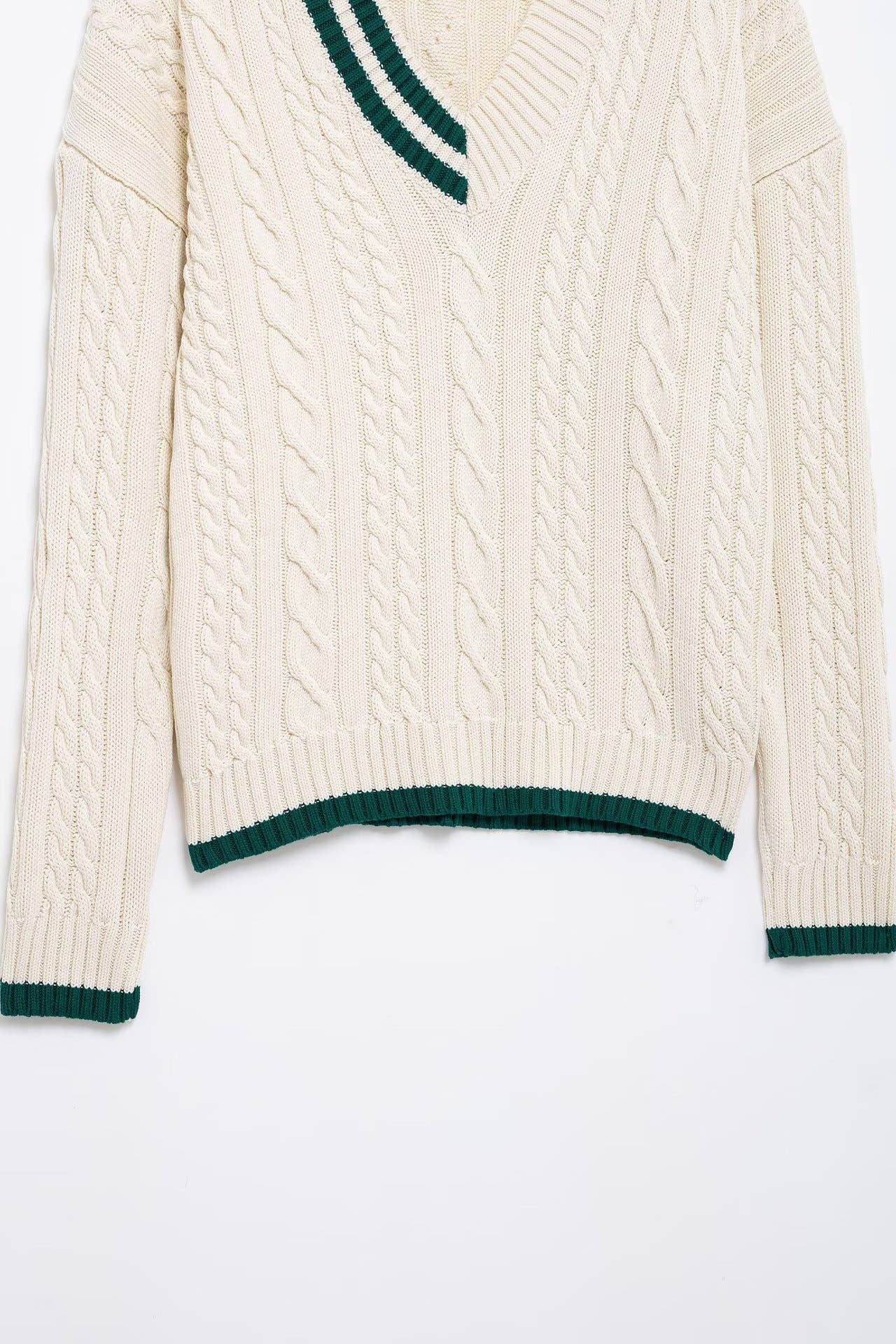 V-neck fashion all-in-one eight-strand sweater