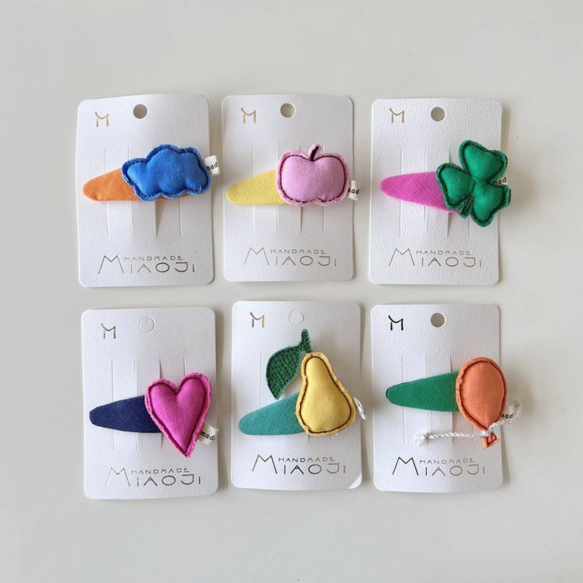 CHILDREN'S FABRIC HEART CLOVER EDGE HAIRPIN