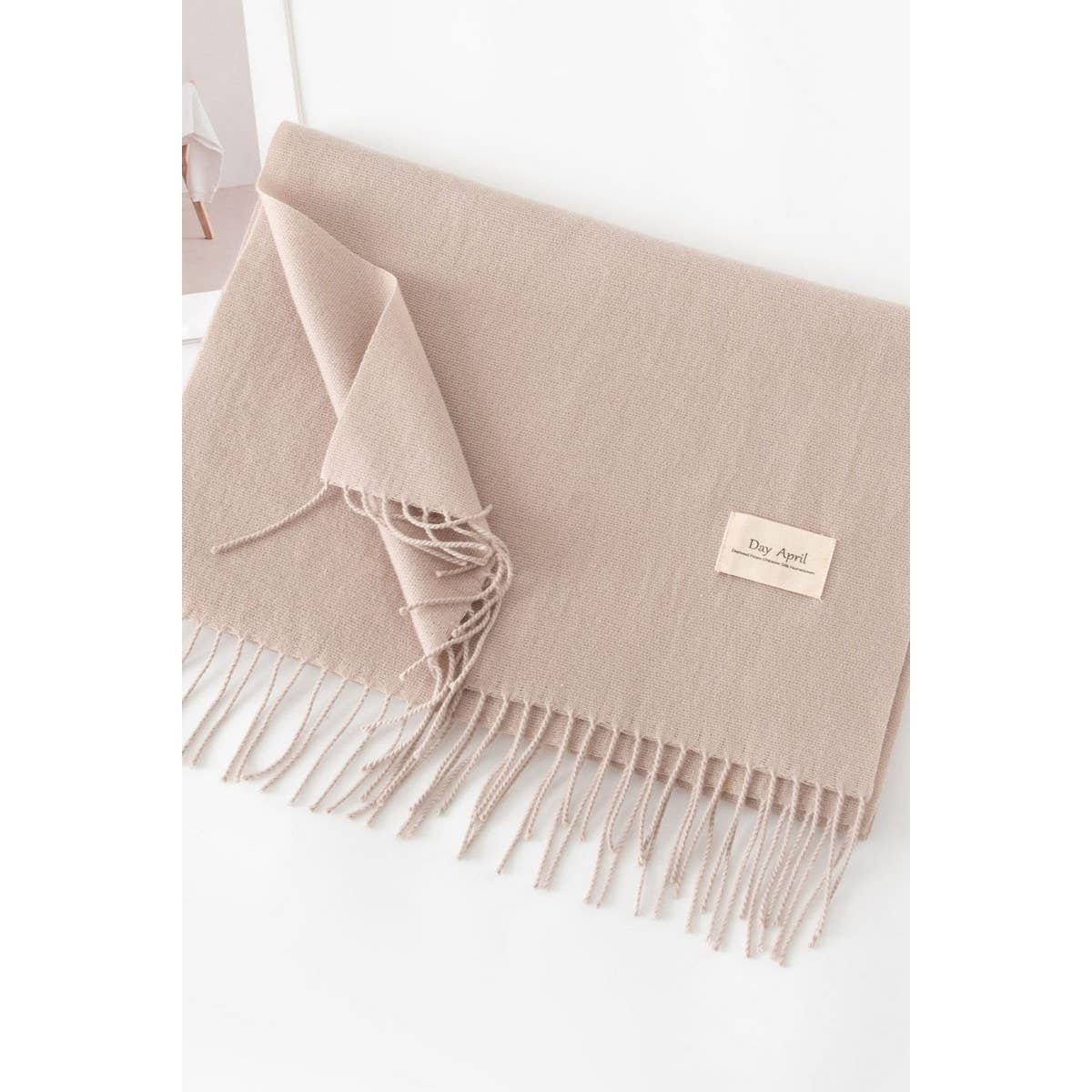 CWASC1482_SOLID COLOR MEDIUM-LENGTH WARM SCARF SHAWL NECK