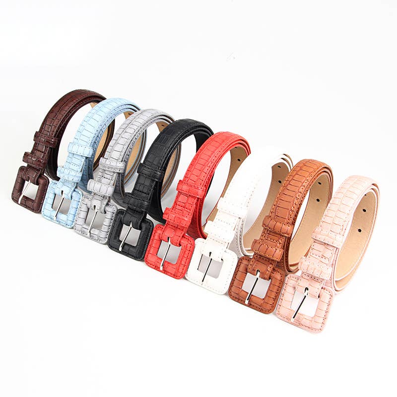 Fashionable stone-patterned bag buckle women belt