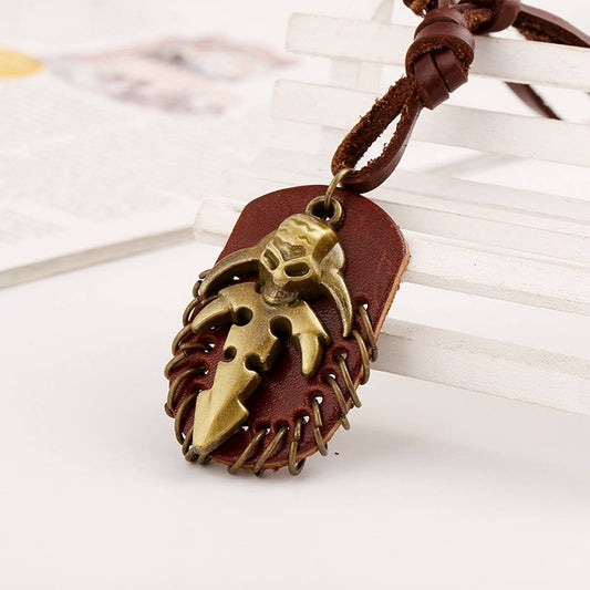 PUNK RETRO STYLE MEN'S LEATHER NECKLACE_CWMM4623