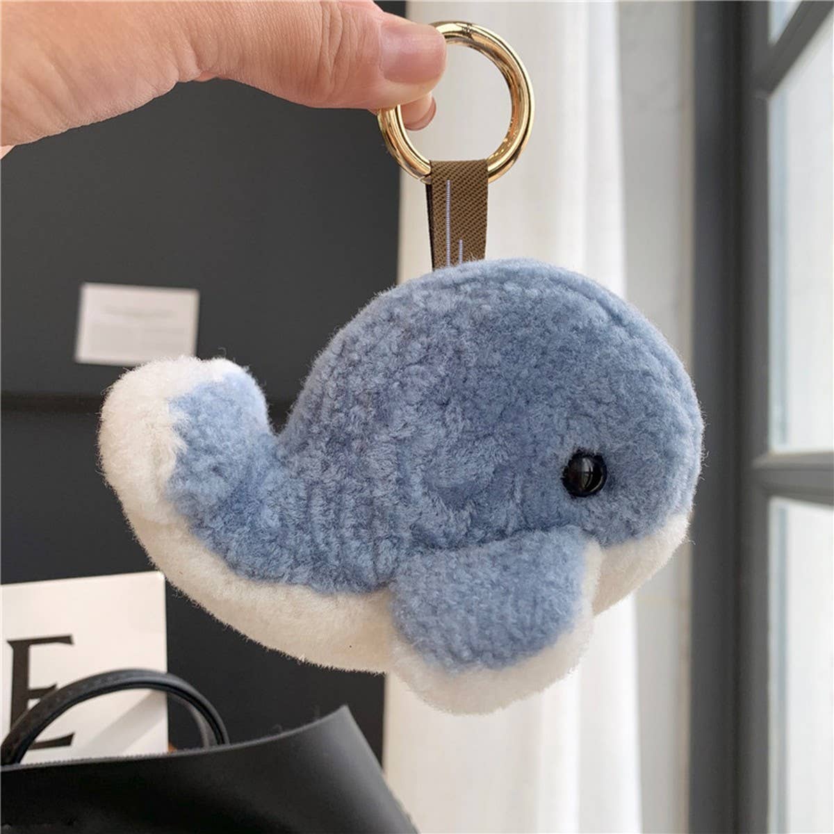 CUTE PLUSH BABY WHALE CAR KEYCHAIN PENDANT