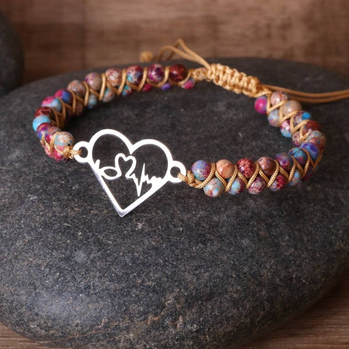 HEART SHAPE BRAIDED ADJUSTABLE BRAIDED BRACELETS