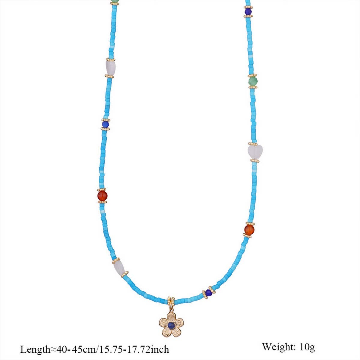 Original Natural Stone Necklace with Steel Pendant_CWMM8832