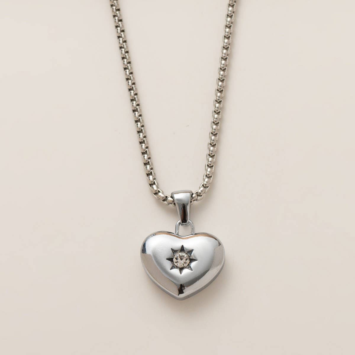Valentine's Day Heart Necklace with Zirconia