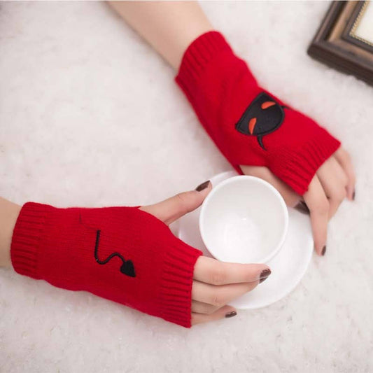 CWAG00532_HALLOWEEN EMBROIDERED FINGERLESS GLOVES