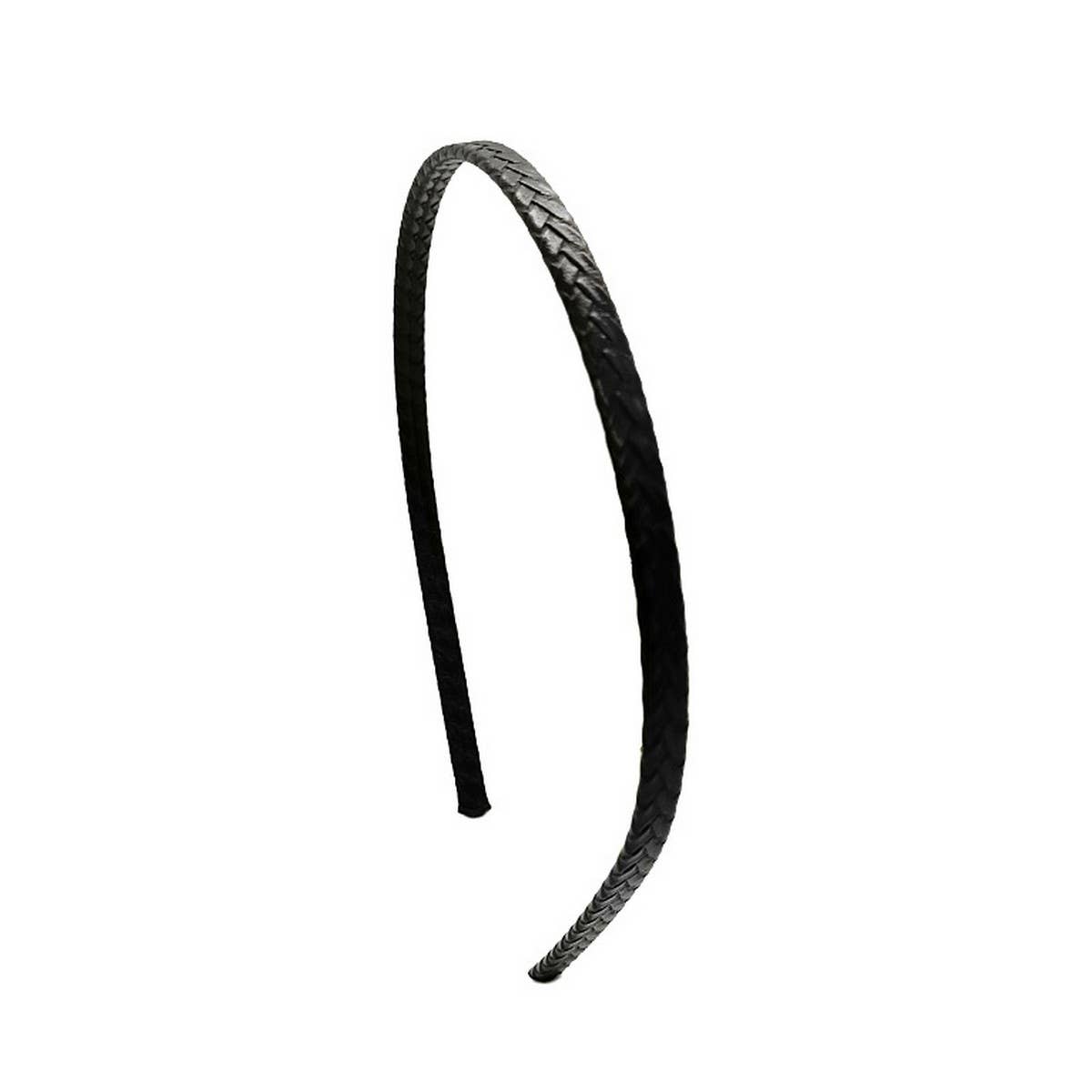 Boho Full Wrap Faux Leather Woven Thin Headband_CWAHA6323