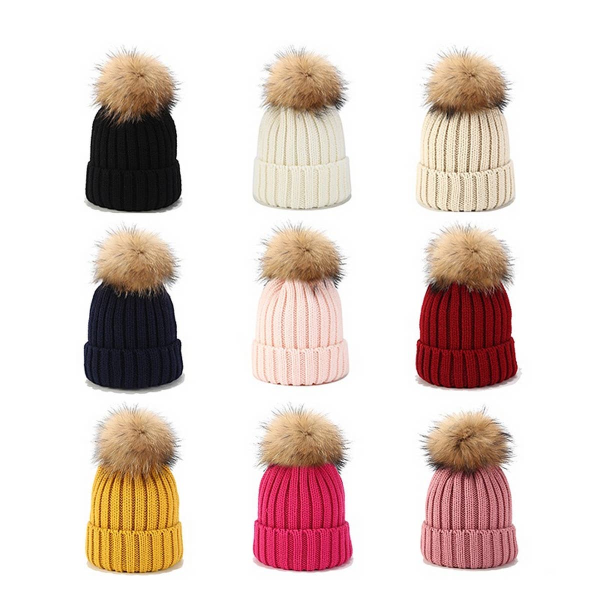OUTDOOR WARM WOOL BALL KNITTED HAT_CWAH1577