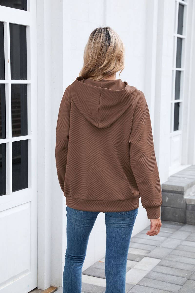CWOHOL00661_SOLID HOODED POCKET CASUAL SWEATSHIRT